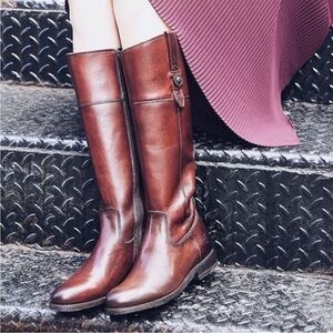 Frye Jayden Button Tall Boots Women’s Size 7 Redwood Leather